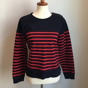 J.Crew Cotton Nautical striped sweater Large